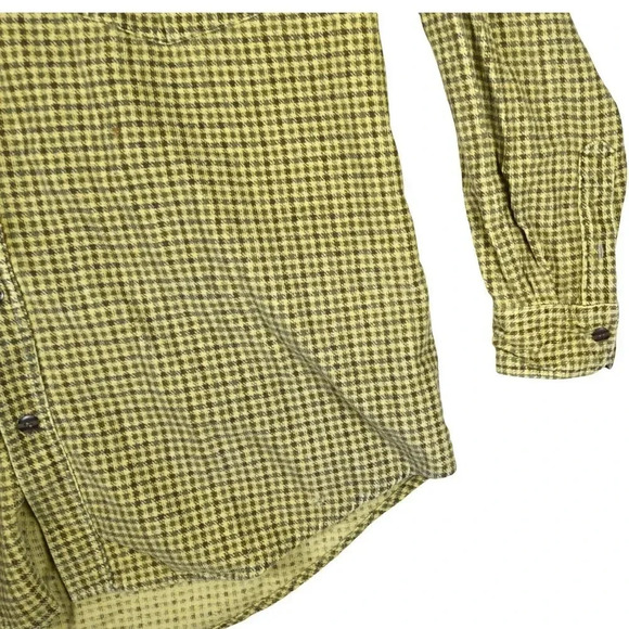 Vintage County Seat Rugged Wear Flannel Yellow Plaid Corduroy 90's Shacket Large - Picture 4 of 11